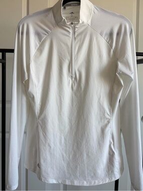 adidas White Pullover Quarter-Zip Top